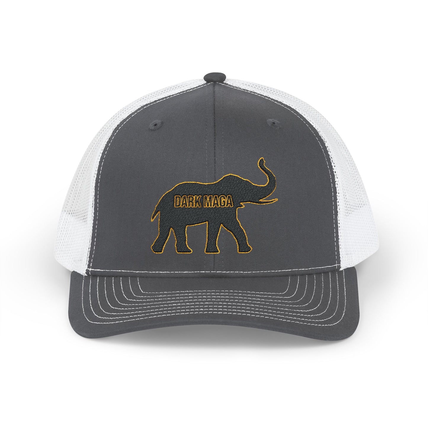 Dark MAGA Elephant Snapback Trucker Cap