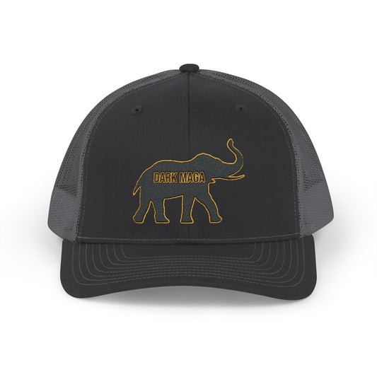 Dark MAGA Elephant Snapback Trucker Cap